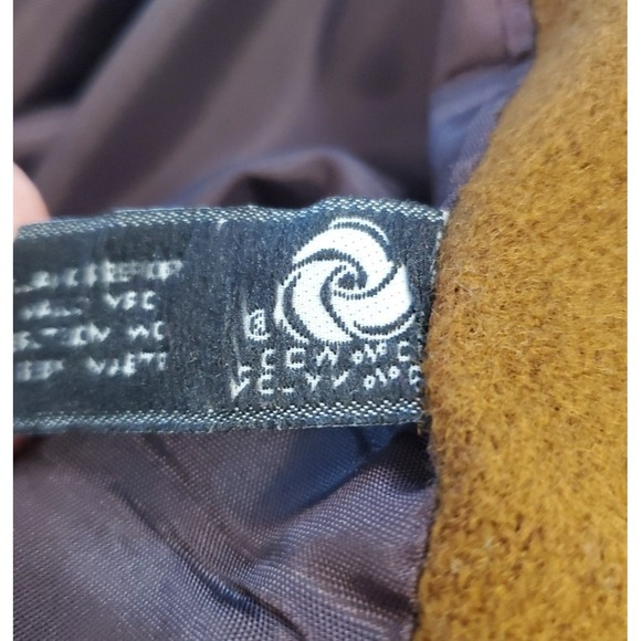 Vintage Stephane Mathews II Tan Green Wool Blend Coat Womens XL 80's Two Tone - Picture 5 of 10